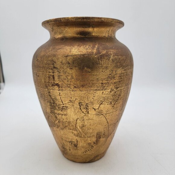 Italian Gold Florentine Pottery Vase - Picture 3 of 7